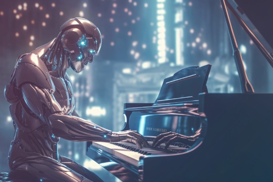 Robot playing the piano